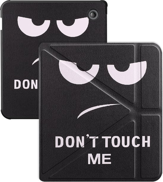 Hoes Geschikt voor Kobo Libra Colour Hoesje Bookcase Cover Hoes Trifold - Hoesje Geschikt voor Kobo Libra Colour Hoes Cover Case - Don't Touch Me van Merkloos