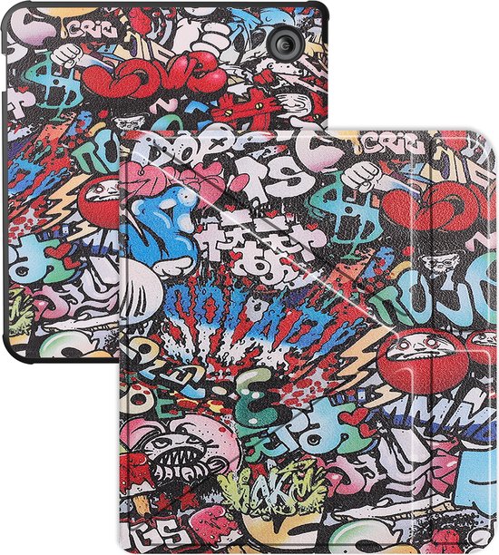 Hoes Geschikt voor Kobo Libra Colour Hoesje Bookcase Cover Hoes Trifold - Hoesje Geschikt voor Kobo Libra Colour Hoes Cover Case - Graffity van ProSleeve