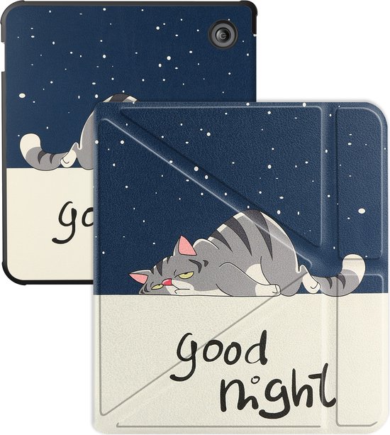 Hoes Geschikt voor Kobo Libra Colour Hoesje Bookcase Cover Hoes Trifold - Hoesje Geschikt voor Kobo Libra Colour Hoes Cover Case - Kat van EchtWaar.