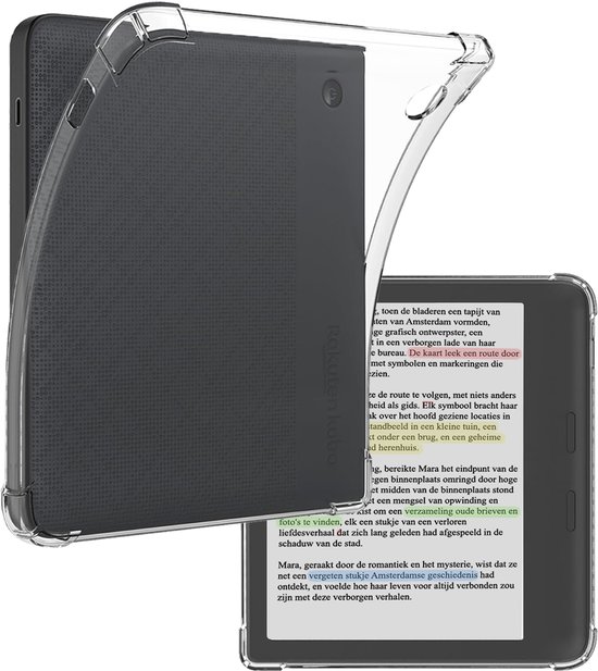 Hoes Geschikt voor Kobo Libra Colour Hoesje Siliconen Case Hoes Back Cover - Transparant van Aobabo