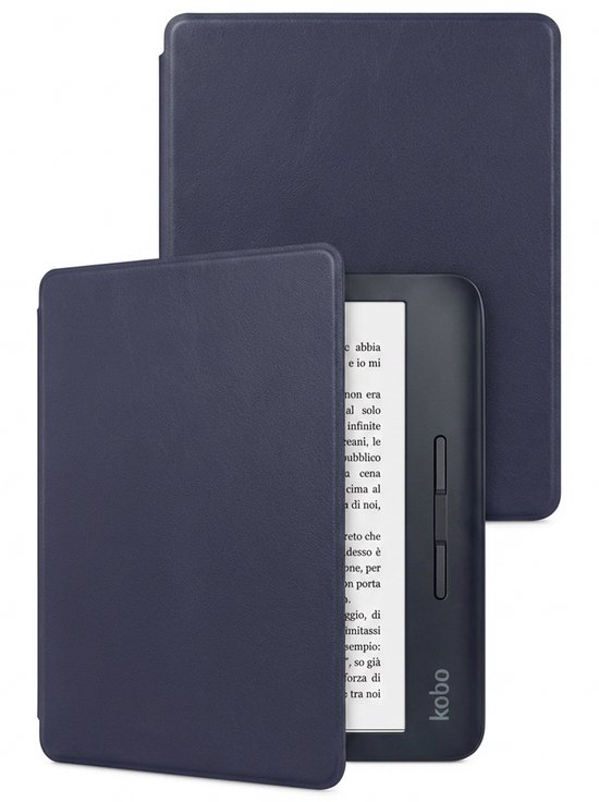 Hoes Geschikt voor Kobo Libra H2O - E-reader Hoesje Bescherm Hoesje Case Sleep Cover - Hoes Geschikt voor Kobo Libra H2O Hoesje - Donkerblauw