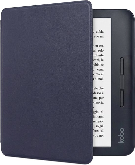 Hoes Geschikt voor Kobo Libra H2O Hoesje Bookcase Cover Book Case Hoes Sleepcover - Donkerblauw