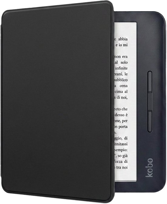 Hoes Geschikt voor Kobo Libra H2O Hoesje Bookcase Cover Book Case Hoes Sleepcover - Zwart