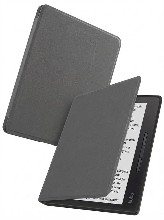 Hoes Geschikt voor Kobo Libra H2O - Luxe E-reader Bescherm Case - Hoesje Book Cover - Grijs
