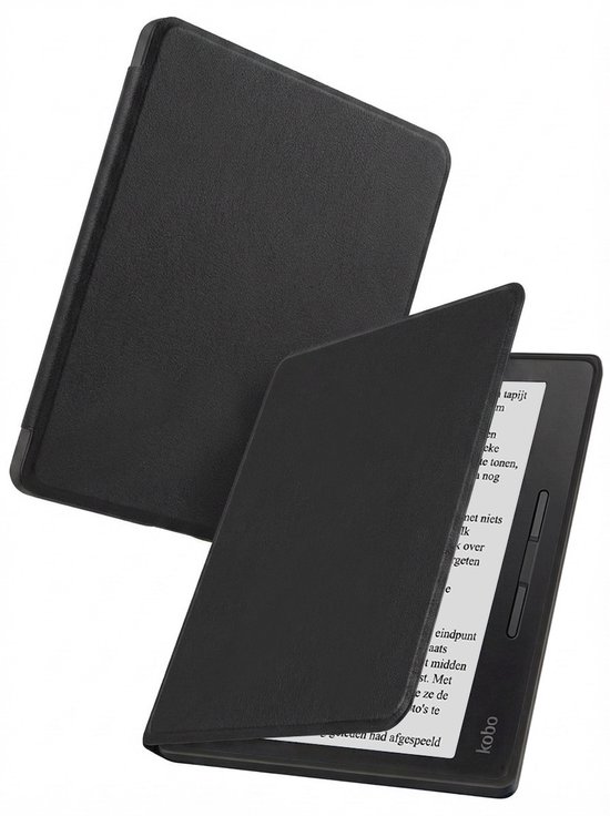 Hoes Geschikt voor Kobo Libra H2O - Luxe E-reader Bescherm Case - Hoesje Book Cover - Zwart