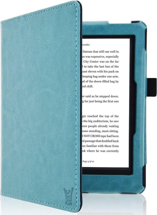 Hoes geschikt voor Kobo Nia - Book Case Leer Wallet Cover Hoesje Blauw van iMoshion