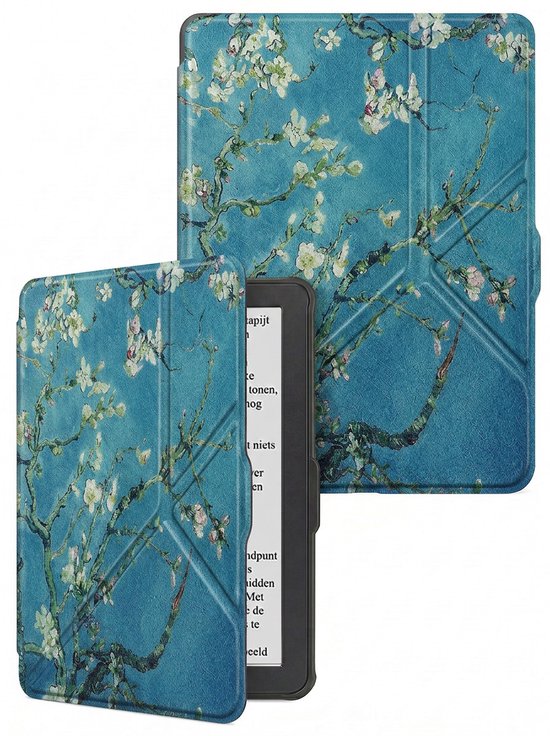 Hoes Geschikt voor Kobo Nia - E-reader Bescherm Hoesje Case Sleep Cover Trifold - Hoes Geschikt voor Kobo Nia Hoesje - Bloesem