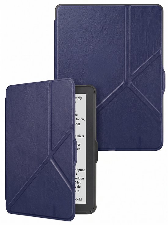 Hoes Geschikt voor Kobo Nia - E-reader Bescherm Hoesje Case Sleep Cover Trifold - Hoes Geschikt voor Kobo Nia Hoesje - Donkerblauw