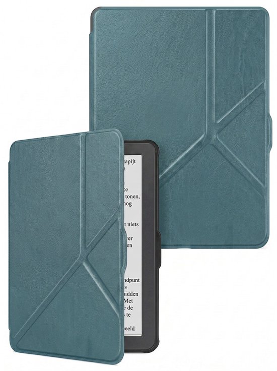 Hoes Geschikt voor Kobo Nia - E-reader Bescherm Hoesje Case Sleep Cover Trifold - Hoes Geschikt voor Kobo Nia Hoesje - Donkergroen