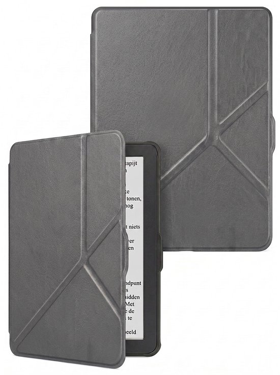 Hoes Geschikt voor Kobo Nia - E-reader Bescherm Hoesje Case Sleep Cover Trifold - Hoes Geschikt voor Kobo Nia Hoesje - Grijs