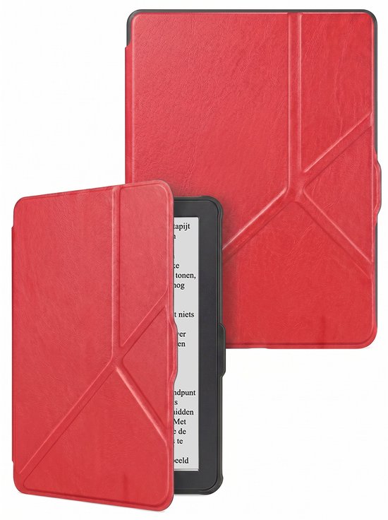 Hoes Geschikt voor Kobo Nia - E-reader Bescherm Hoesje Case Sleep Cover Trifold - Hoes Geschikt voor Kobo Nia Hoesje - Rood