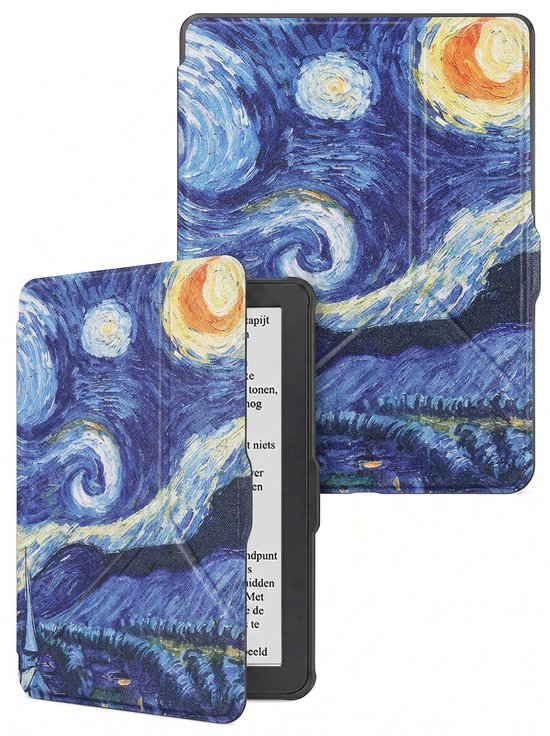 Hoes Geschikt voor Kobo Nia - E-reader Bescherm Hoesje Case Sleep Cover Trifold - Hoes Geschikt voor Kobo Nia Hoesje - Sterrenhemel