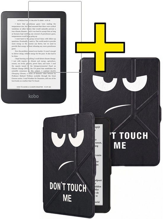 Hoes Geschikt voor Kobo Nia - E-reader Bescherm Hoesje Case Sleep Cover Trifold Met Screenprotector - Hoes Geschikt voor Kobo Nia Hoesje - Don't Touch Me