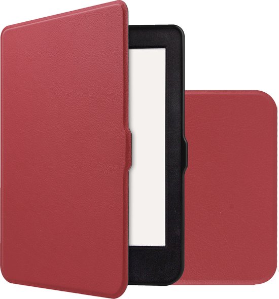 Hoes Geschikt voor Kobo Nia Hoesje Bookcase Cover Book Case Hoes Sleepcover - Donkerrood van AZNS