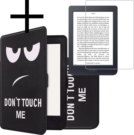 Hoes Geschikt voor Kobo Nia Hoesje Bookcase Cover Book Case Hoes Sleepcover Met Screenprotector - Don't Touch Me van FoneJoy