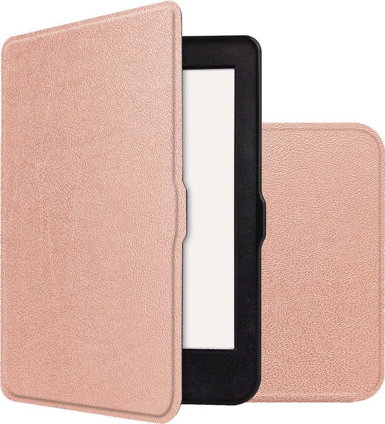 Hoes Geschikt voor Kobo Nia Hoesje Bookcase Cover Book Case Hoes Sleepcover - Rosé Goud van smart case