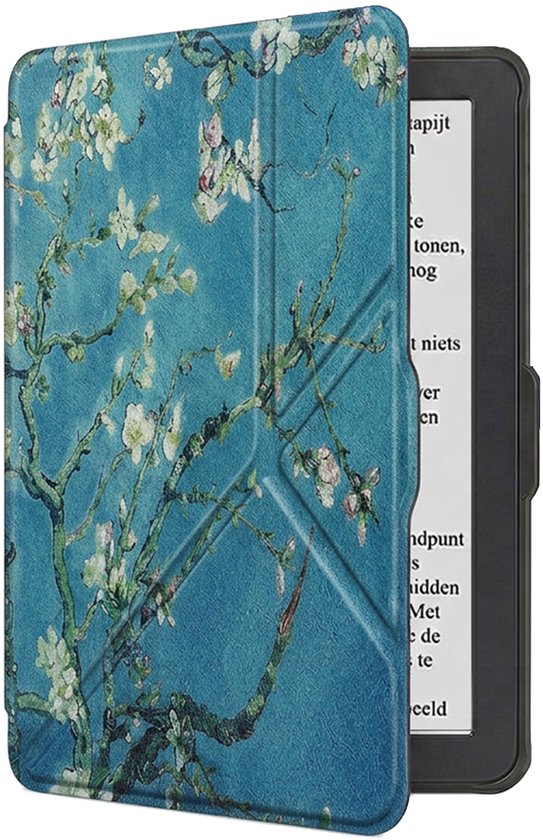 Hoes Geschikt voor Kobo Nia Hoesje Bookcase Cover Book Case Hoes Sleepcover Trifold - Bloesem