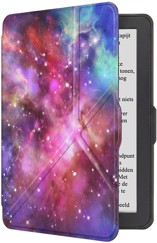 Hoes Geschikt voor Kobo Nia Hoesje Bookcase Cover Book Case Hoes Sleepcover Trifold - Galaxy