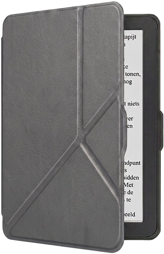 Hoes Geschikt voor Kobo Nia Hoesje Bookcase Cover Book Case Hoes Sleepcover Trifold - Grijs