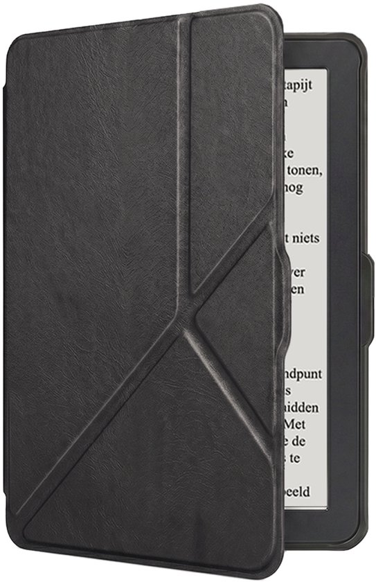 Hoes Geschikt voor Kobo Nia Hoesje Bookcase Cover Book Case Hoes Sleepcover Trifold - Zwart