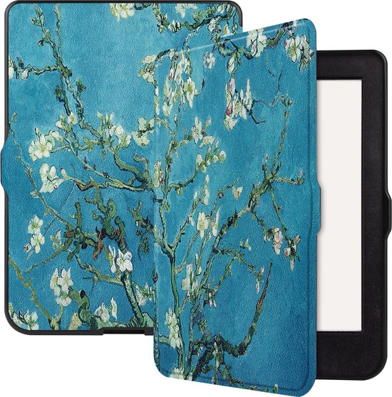Hoes Geschikt voor Kobo Nia Hoesje Bookcase Cover Hoes - Hoesje Geschikt voor Kobo Nia Hoes Cover Case - Bloesem van MMOBIEL