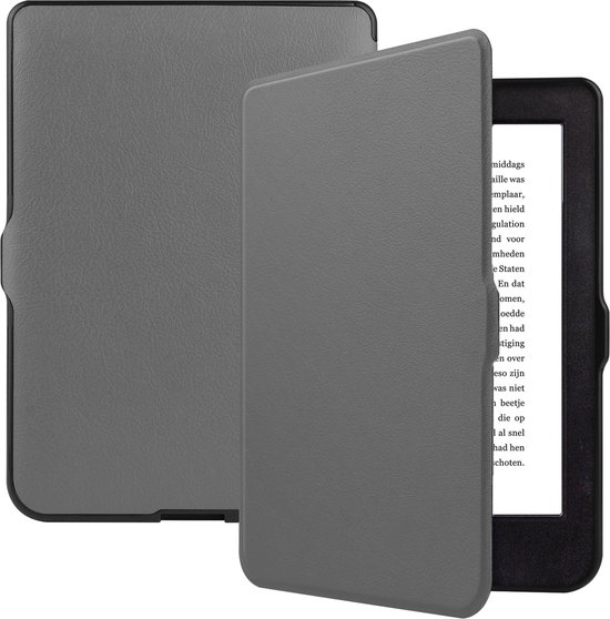 Hoes Geschikt voor Kobo Nia Hoesje Bookcase Cover Hoes - Hoesje Geschikt voor Kobo Nia Hoes Cover Case - Grijs van Merkloos