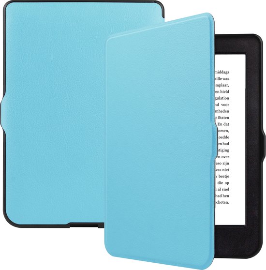 Hoes Geschikt voor Kobo Nia Hoesje Bookcase Cover Hoes - Hoesje Geschikt voor Kobo Nia Hoes Cover Case - Lichtblauw van Merkloos