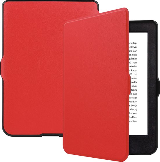 Hoes Geschikt voor Kobo Nia Hoesje Bookcase Cover Hoes - Hoesje Geschikt voor Kobo Nia Hoes Cover Case - Rood van Eposgeluk