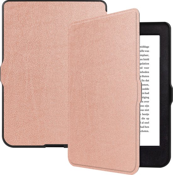 Hoes Geschikt voor Kobo Nia Hoesje Bookcase Cover Hoes - Hoesje Geschikt voor Kobo Nia Hoes Cover Case - Rosé Goud van MMOBIEL