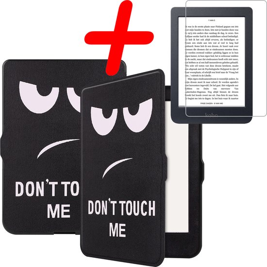 Hoes Geschikt voor Kobo Nia Hoesje Bookcase Cover Hoes Met Screenprotector - Hoesje Geschikt voor Kobo Nia Hoes Cover Case - Don't Touch Me van Smartfox