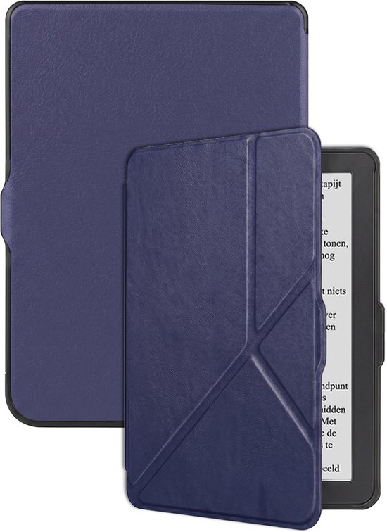 Hoes Geschikt voor Kobo Nia Hoesje Bookcase Cover Hoes Trifold - Hoesje Geschikt voor Kobo Nia Hoes Cover Case - Donkerblauw