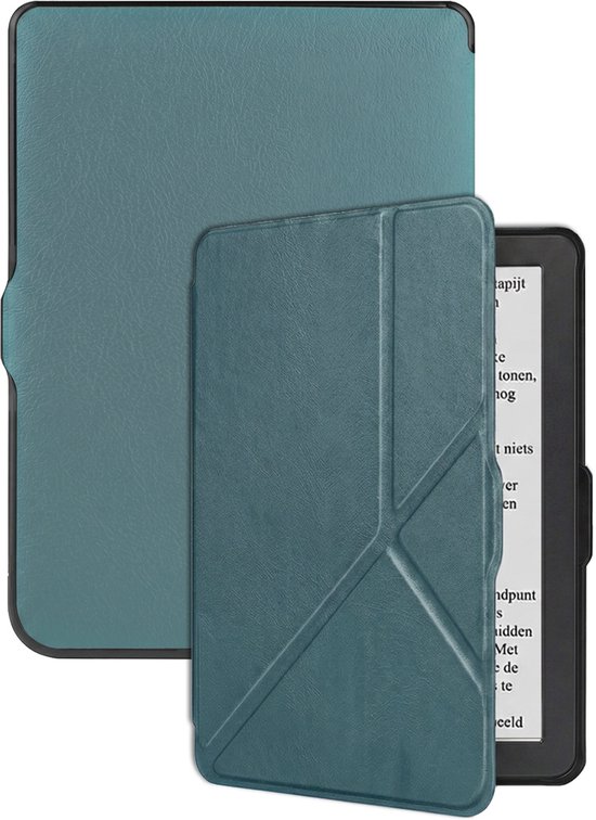 Hoes Geschikt voor Kobo Nia Hoesje Bookcase Cover Hoes Trifold - Hoesje Geschikt voor Kobo Nia Hoes Cover Case - Donkergroen