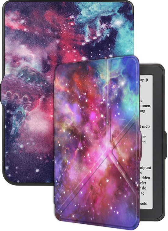 Hoes Geschikt voor Kobo Nia Hoesje Bookcase Cover Hoes Trifold - Hoesje Geschikt voor Kobo Nia Hoes Cover Case - Galaxy