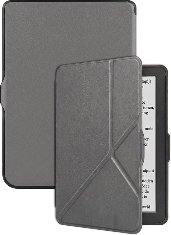 Hoes Geschikt voor Kobo Nia Hoesje Bookcase Cover Hoes Trifold - Hoesje Geschikt voor Kobo Nia Hoes Cover Case - Grijs