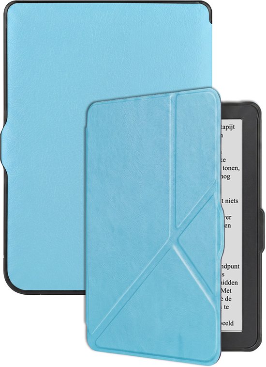 Hoes Geschikt voor Kobo Nia Hoesje Bookcase Cover Hoes Trifold - Hoesje Geschikt voor Kobo Nia Hoes Cover Case - Lichtblauw