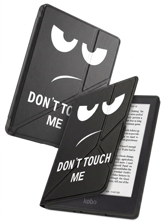 Hoes Geschikt voor Kobo Nia - Luxe E-reader Trifold Case - Bescherm Hoesje Book Cover - Don't Touch Me
