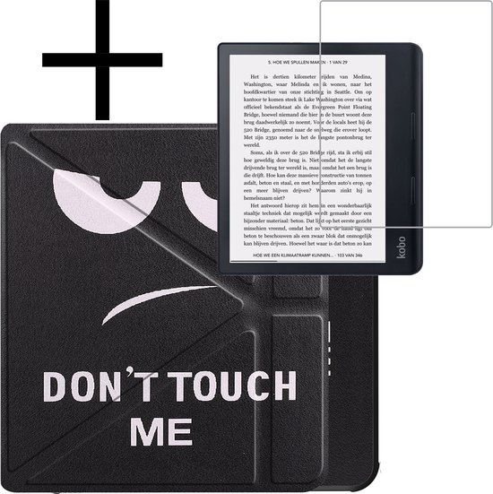 Hoes Geschikt voor Kobo Sage Hoesje Bookcase Cover Book Case Hoes Sleepcover Met Screenprotector - Don't Touch Me van Merkloos
