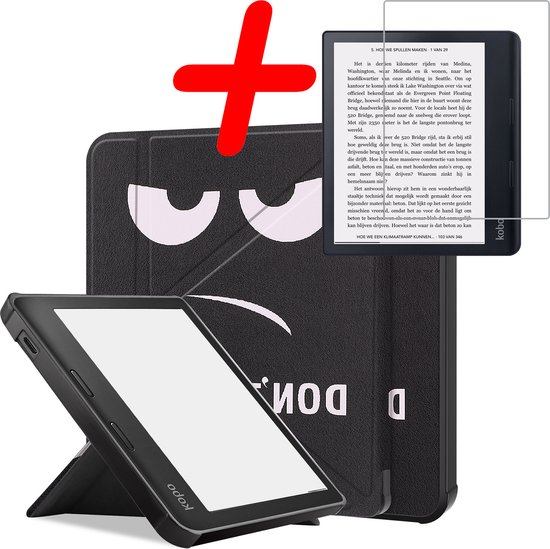 Hoes Geschikt voor Kobo Sage Hoesje Bookcase Cover Hoes Trifold Met Screenprotector - Hoesje Geschikt voor Kobo Sage Hoes Cover Case - Don't Touch Me van Casimoda