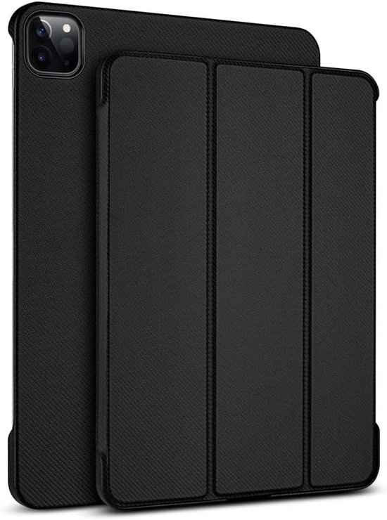 Hoes met Koolstofvezel Textuur voor 12.9 inch iPad Pro (2022/6e Gen) - Ultra Dun & Schokbestendig met Standfunctie