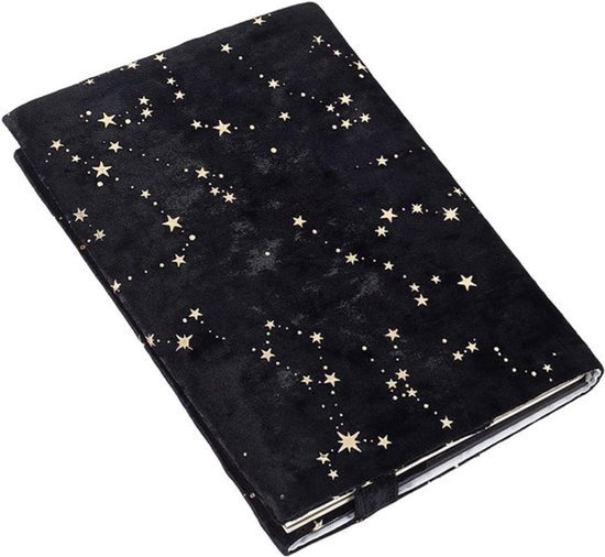 Hoes voor Een Star Book Sleeve - Velvet - Zwart - Herbruikbaar - Wasbaar - Patroon - Decoratief - Paperback Cover - 30 x 21 cm - Geschikt voor Boekachtige Lezers - Klasgenoten van Merkloos
