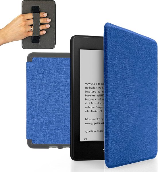 Hoeshoes voor Kindle Paperwhite 10e generatie - donkerblauwe flip case met handband - automatische slaap/waakfunctie van IVSO