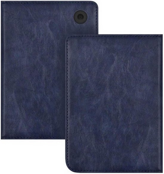 Hoesje compatibel met Kobo Clara Colour/Color 6" eReader 2024 N367, Smart Cover met handriem, standaard met automatische slaapstand en beschermhoes(Dark Blue)