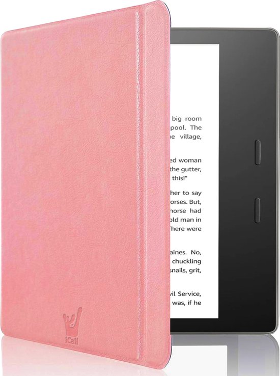 Hoesje geschikt voor Kindle Oasis Gen 10 - Book Case Premium Sleep Cover Leer Hoes met Auto/Wake Functie - Roségoud van Hoesje 