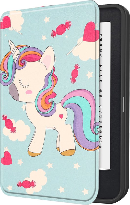 Hoesje Geschikt voor Kobo Clara 2E Hoes Bescherm Hoesje Case Sleep Cover - Hoes Geschikt voor Kobo Clara 2E Hoesje - Eenhoorn van Hoesje 