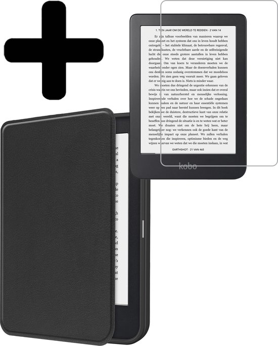 Hoesje Geschikt voor Kobo Clara 2E Hoes Bescherm Hoesje Case Sleep Cover Met Screenprotector - Hoes Geschikt voor Kobo Clara 2E Hoesje - Zwart van FBBULES