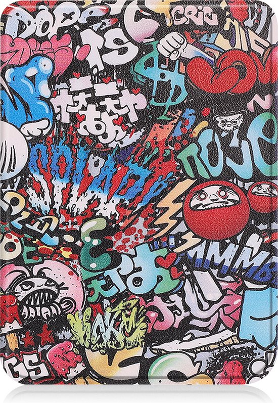 Hoesje Geschikt voor Kobo Clara 2E Hoes Book Case - Hoes Geschikt voor Kobo Clara 2E Hoesje Book Cover - Graffity van Hoesje 