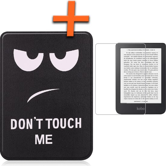 Hoesje Geschikt voor Kobo Clara 2E Hoes Book Case - Hoes Geschikt voor Kobo Clara 2E Hoesje Book Cover Met Screenprotector - Don't Touch Me van Hoesje 