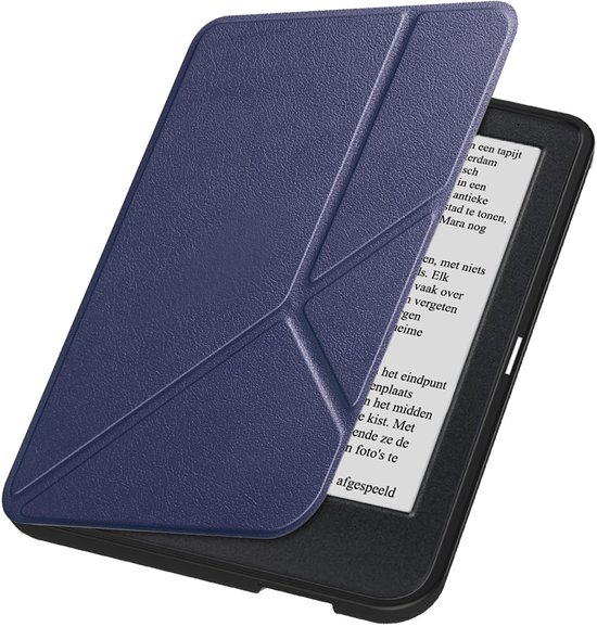Hoesje Geschikt voor Kobo Clara 2E Hoes Book Case Trifold - Hoes Geschikt voor Kobo Clara 2E Hoesje Book Cover - Donkerblauw