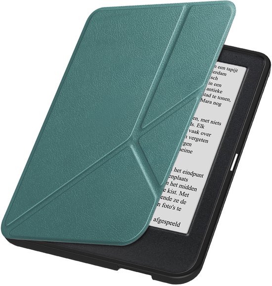 Hoesje Geschikt voor Kobo Clara 2E Hoes Book Case Trifold - Hoes Geschikt voor Kobo Clara 2E Hoesje Book Cover - Donkergroen