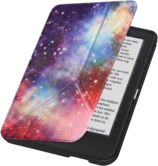 Hoesje Geschikt voor Kobo Clara 2E Hoes Book Case Trifold - Hoes Geschikt voor Kobo Clara 2E Hoesje Book Cover - Galaxy